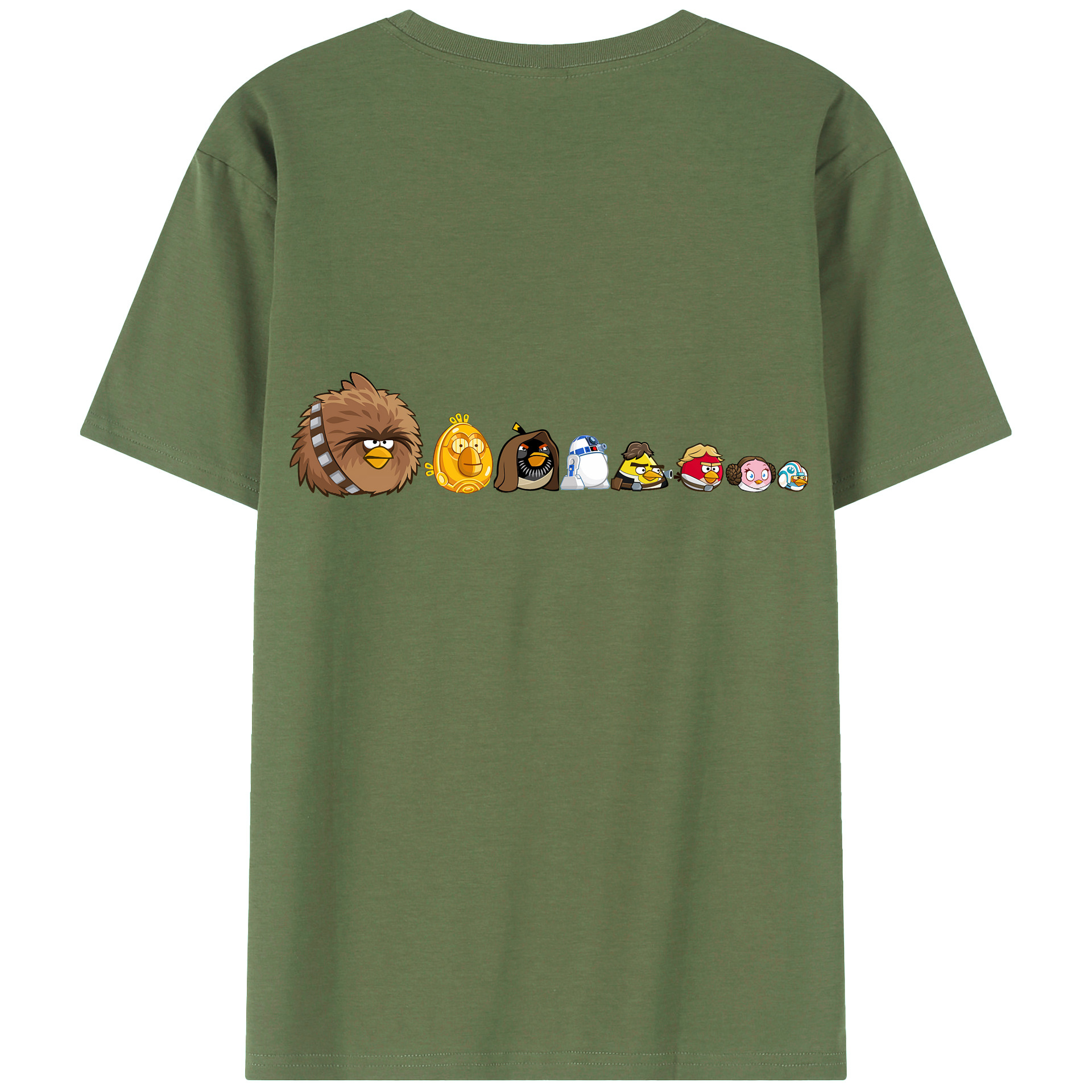 （画像用） Angry Birds アングリーバード 綿100％ メンズ半袖Tシャツ（バックプリント） 通気性